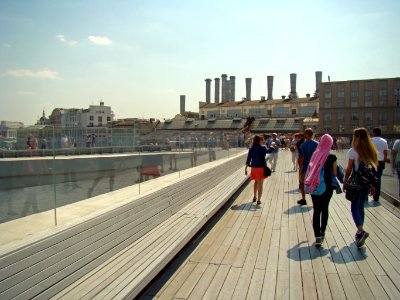 Moscow. Floating bridge in Zaryadye Park