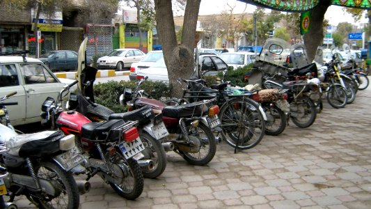 Motorcycles in Sidewalk - Nishapur 2