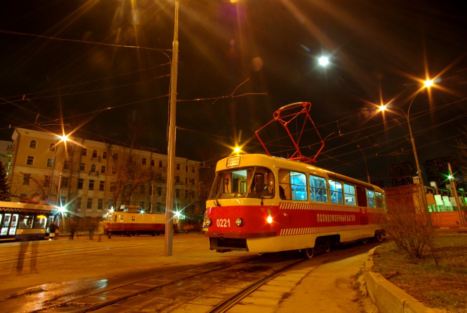 Mosgortrans 0221 washing tram Tatra T3SU