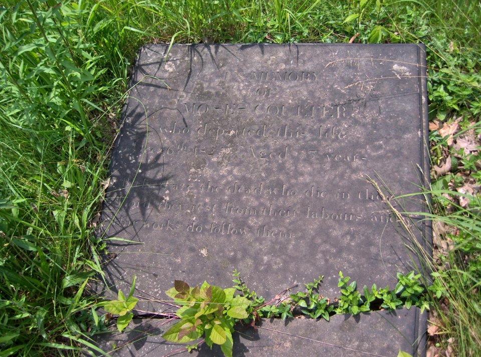 Moses Coulter Tombstone, Bethany Cemetery, 2015-06-11, 01