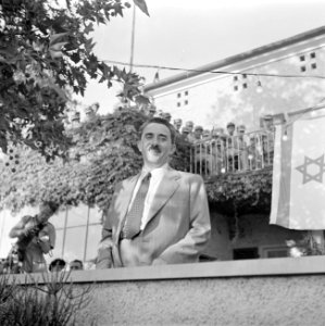 Moshe Sharett, de eerste minister van buitenlandse zaken van de staat Israel, tu, Bestanddeelnr 255-1438