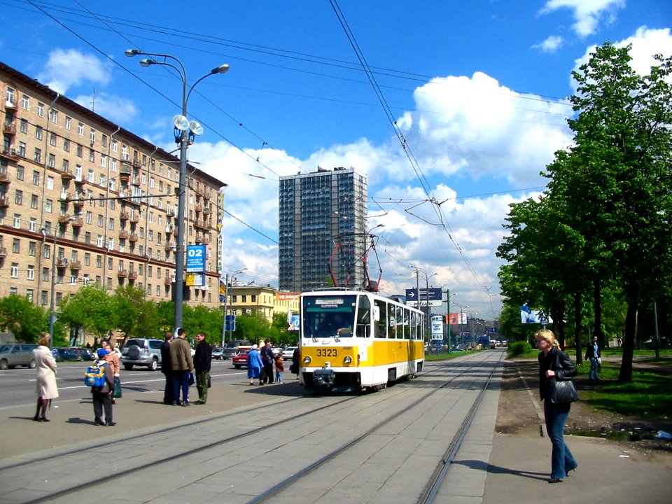 Moscow tram Tatra T7B5SU 3323 20040528 1 Волоколамское шоссе (дублёр)