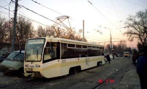 Moscow tram 4276 2004-02 71-619КС Nagatinskaya 2