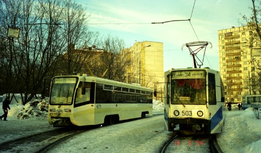 Moscow tram 4275 2004-02 Novogireevo 71-619K