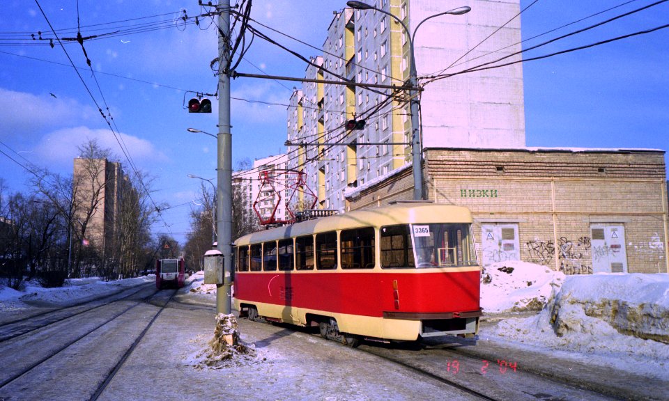 Moscow tram 3365 2004-02 Novogireevo test ride 2