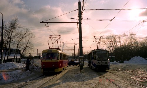 Moscow tram 3365 2004-02 Novogireevo test ride