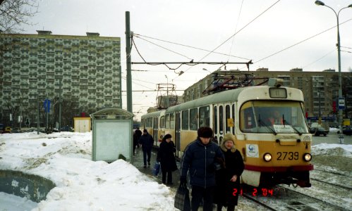 Moscow tram 2739+2738 2004-02 2