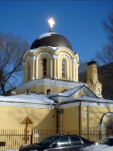 Moscow, St.Demetrios in Devichye Pole. View from institutes yard