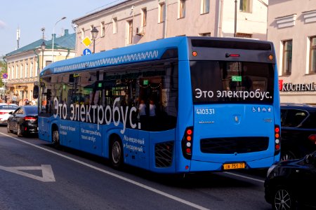Moscow, Pokrovka 14,12, electric bus, May 2021 03