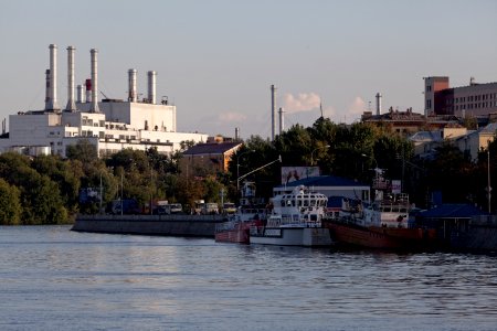 Moscow, Paveletskaya Embankment, parked fireboats August 2012 02
