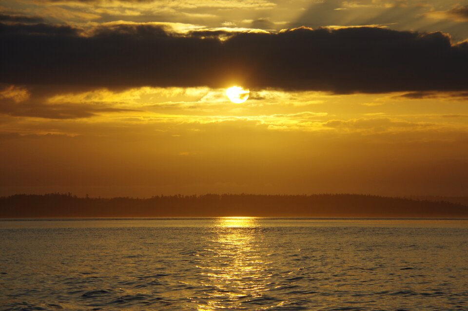 Golden sunrise golden sun water