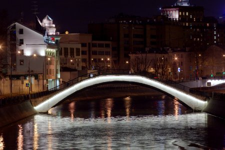 Moscow, Sadovnichesky Bridge at night, March 2014 02