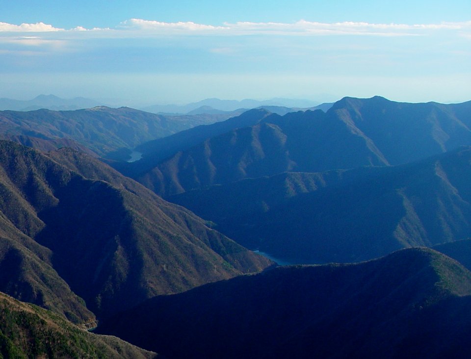 Mount Shomugen and Hatanagi-I Dam from Mount Kamikochi