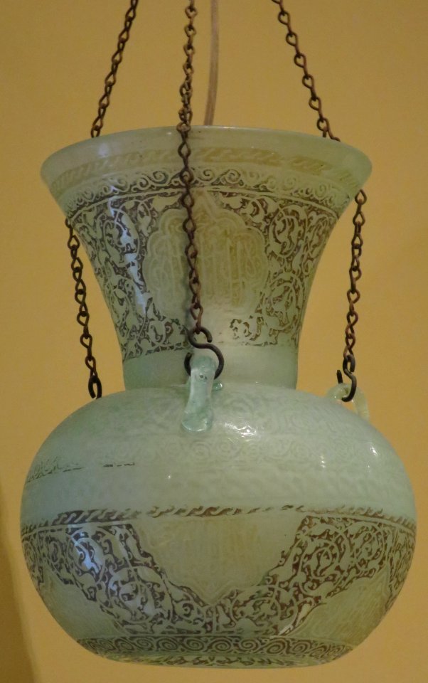 Mosque lamp from Syria, 19th century, glass and gilding, HAA