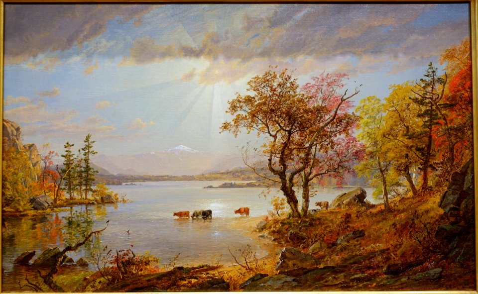 Mount Washington from Lake Sebago, Maine, by Jasper Francis Cropsey, c. 1867, oil on canvas - Currier Museum of Art - Manchester, NH - DSC07520