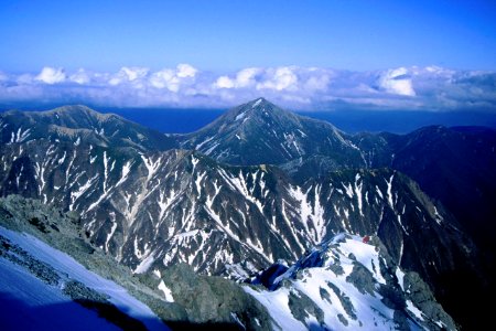 Mount Jonen from Mount Yari 1998-5-4 photo