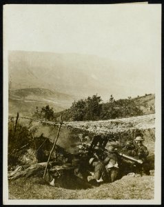 Mountain artillery in action on Dorian front., Bestanddeelnr 158-0122