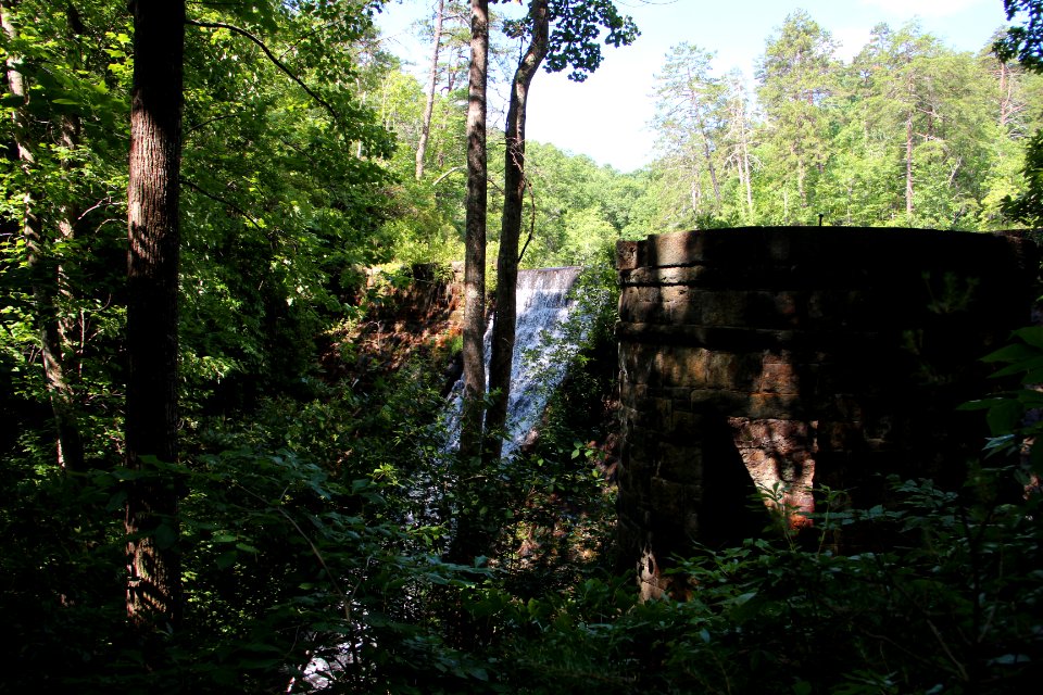 Mountain Lake dam, Paris Mountain State Park June 2019