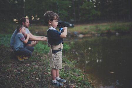 Enjoyment father fishing photo