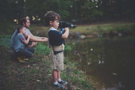 Enjoyment father fishing