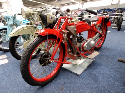 Motor-Sport-Museum am Hockenheimring, red Cockerell motorcycle, pic1