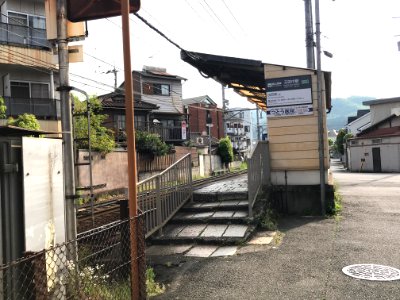 Mototanaka station Demachiyanagi bound platform entrance 20200505