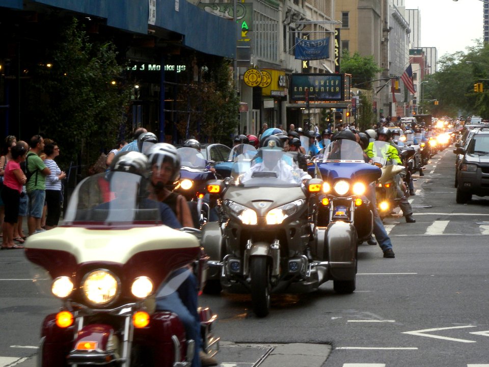 Motorcycle parade Bwy 54 jeh