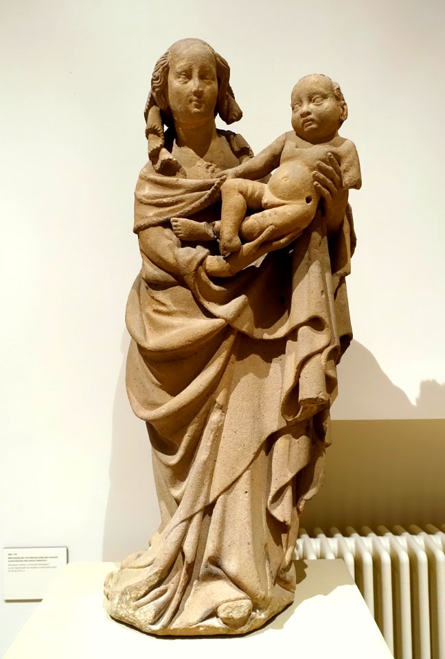 Mother of God from the Gautorplatz, Gassnerschen Haus, Mainz, 1410-1420, sandstone - Hessisches Landesmuseum Darmstadt - Darmstadt, Germany - DSC00162