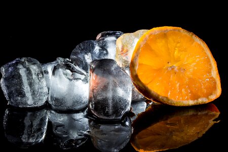 Frozen melt orange slices photo