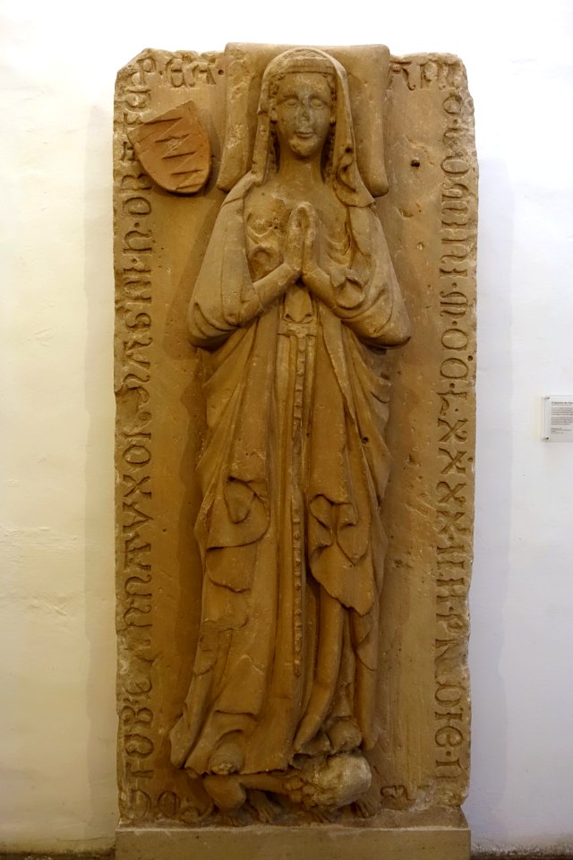 Monument to Anna Gross, from the Franciscan Church, Nuremberg, c. 1300, sandstone - Germanisches Nationalmuseum - Nuremberg, Germany - DSC02806