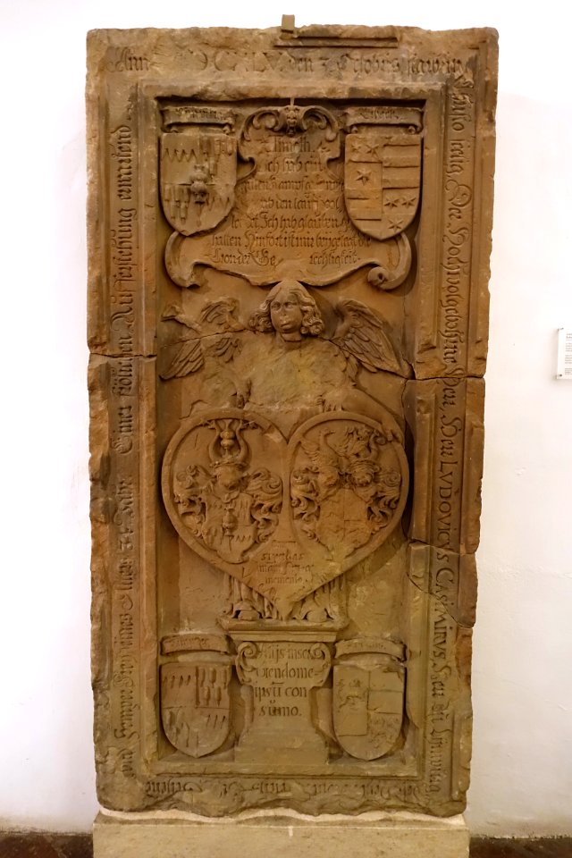 Monument to Baron Ludwig Kasimir, by Jakob Betzoldt, Schwabisch Hall, from the Evangelischen Kirche in Obersontheim, c. 1645-1650, sandstone - Germanisches Nationalmuseum - Nuremberg, Germany - DSC02790