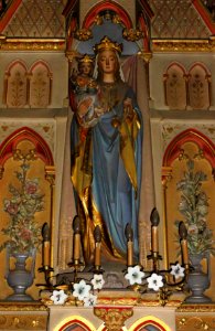 Morley (Meuse) église, statue Vierge et Enfant