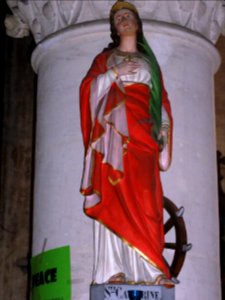 Morley (Meuse) église, statue Ste Catherine
