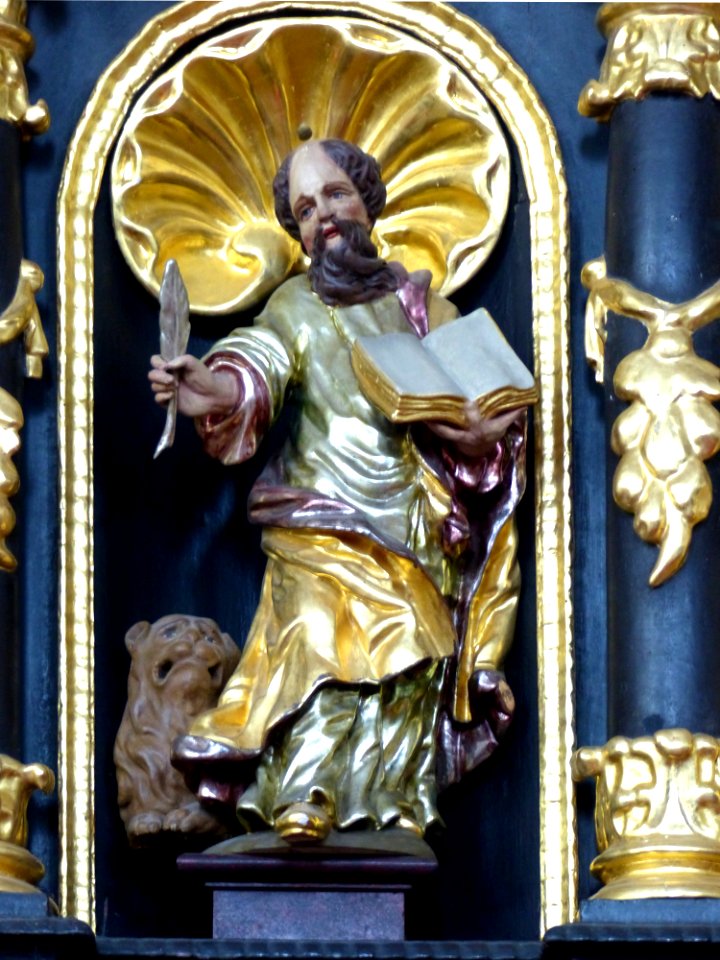 Moosbach Pfarrkirche - Kanzel 2a Markus