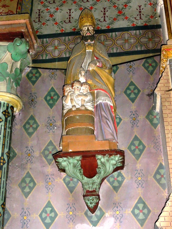 Morley (Meuse) église, statue de St Nicolas