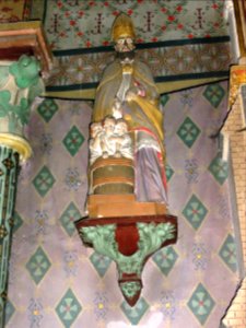Morley (Meuse) église, statue de St Nicolas
