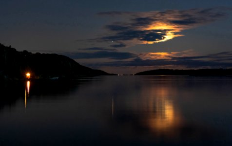 Moon and clouds over Brofjorden 7 photo