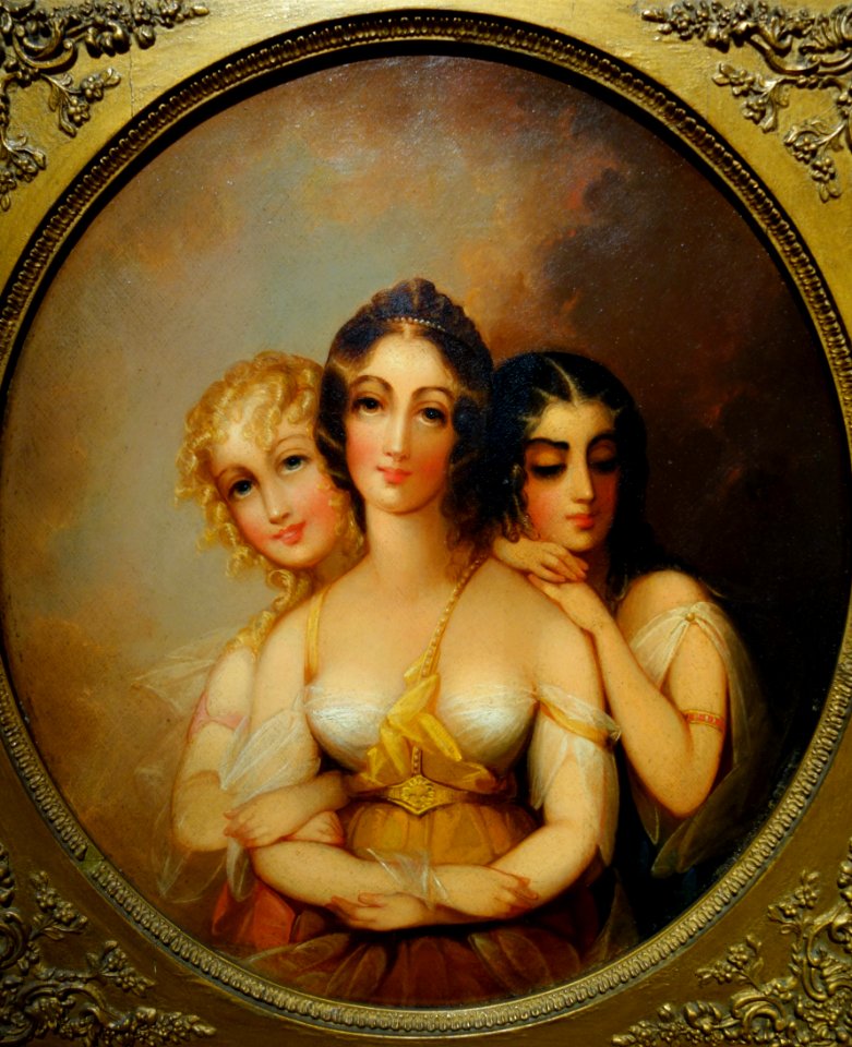 Morning, Noon and Night by Jane Stuart, c. 1830-1860, oil on wood panel - New Britain Museum of American Art - DSC09400