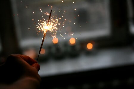 Light sparklers sparks photo
