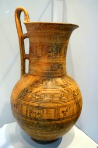 Monumental olpe, by the Lion Painter, Greek, Late Geometric period, 730-700 BC, terracotta - Sackler Museum - Harvard University - DSC01796