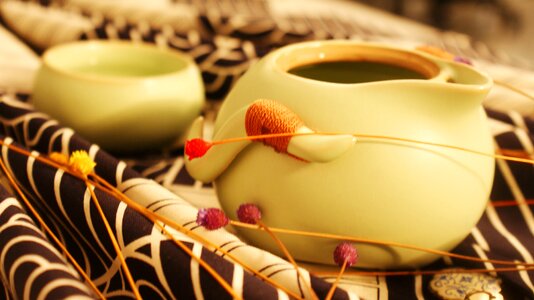 Tea set antiquity warm colors photo