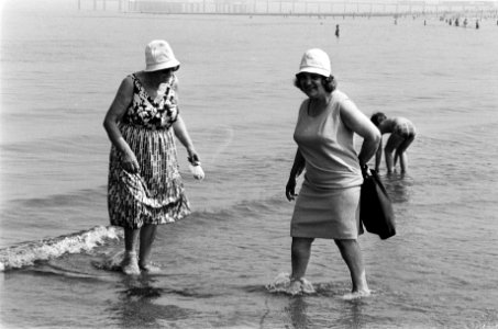 Mooi weer, Scheveningen oude dames baden pootje, Bestanddeelnr 932-1976