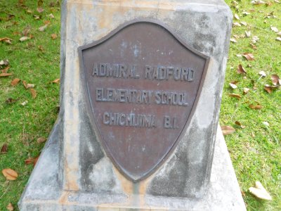 Monument of Admiral Radford Elementary School at Ogasawara islands chichijima