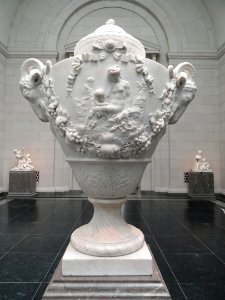 Monumental Urn by Claude Michel, called Clodion, 1782, marble, view 1 - National Gallery of Art, Washington - DSC08964