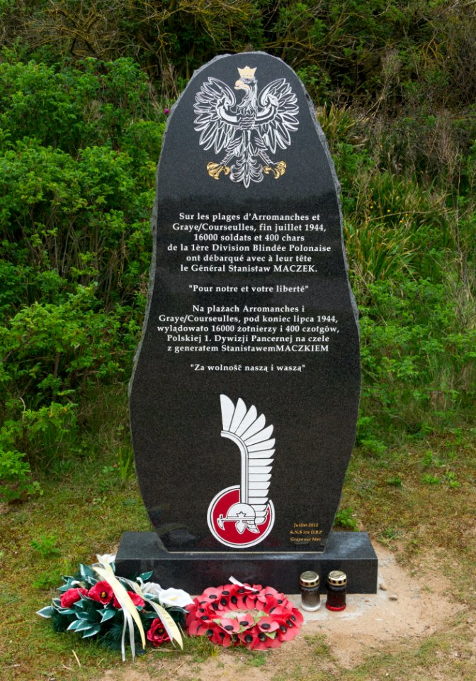 Monument 1st armoured polish division Normandy Dday