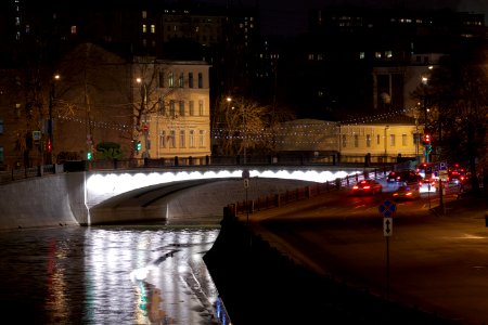Moscow, Komissariatsky Bridge at night, March 2014 02