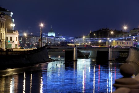 Moscow, Chugunny Bridge at night, March 2014 01