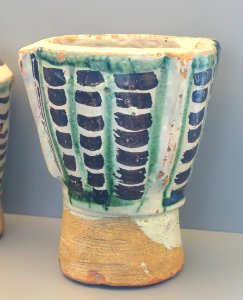 Mortar, Teruel, Spain, late 17th century AD, ceramic - Museo Nacional de Artes Decorativas - Madrid, Spain - DSC08219