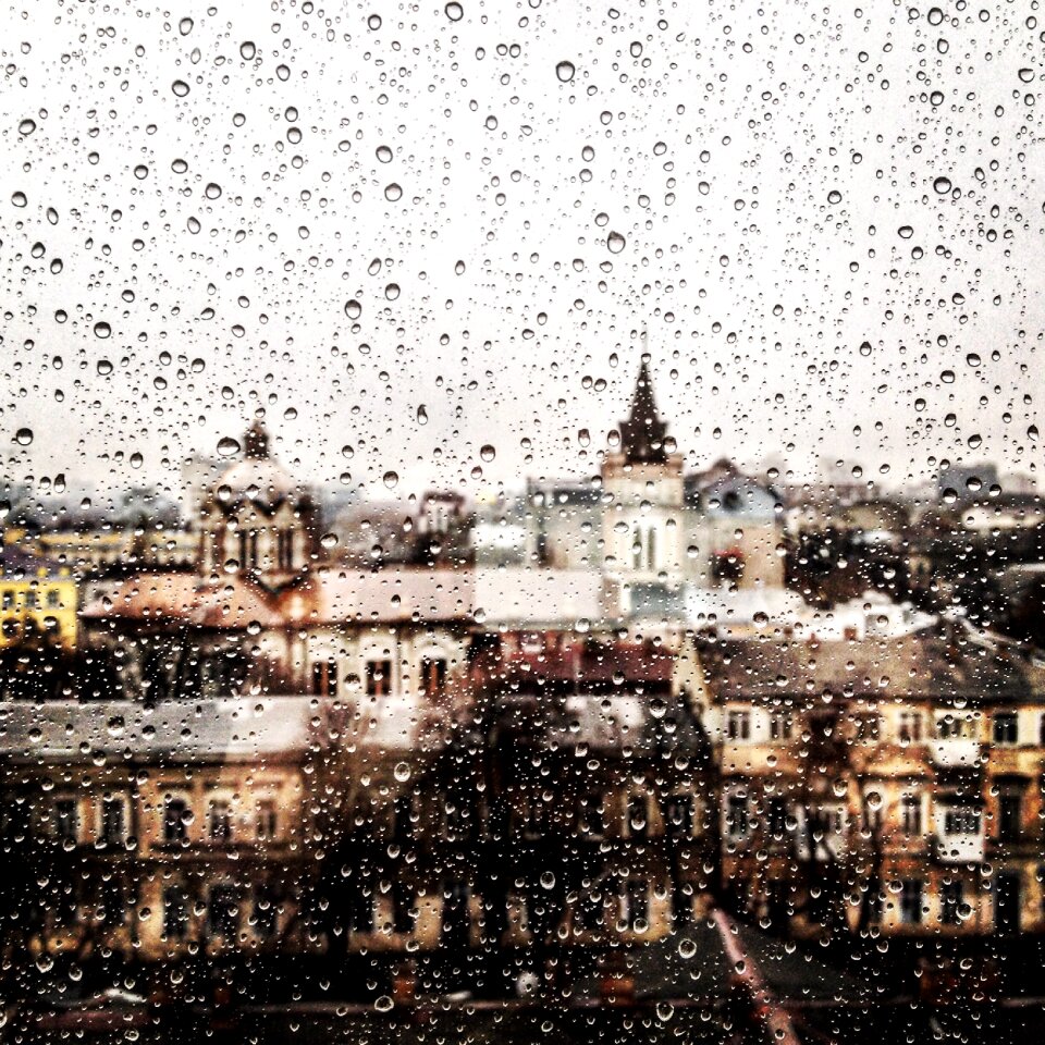 Pane drop of water rainy
