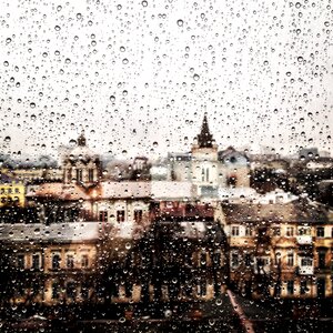 Pane drop of water rainy photo